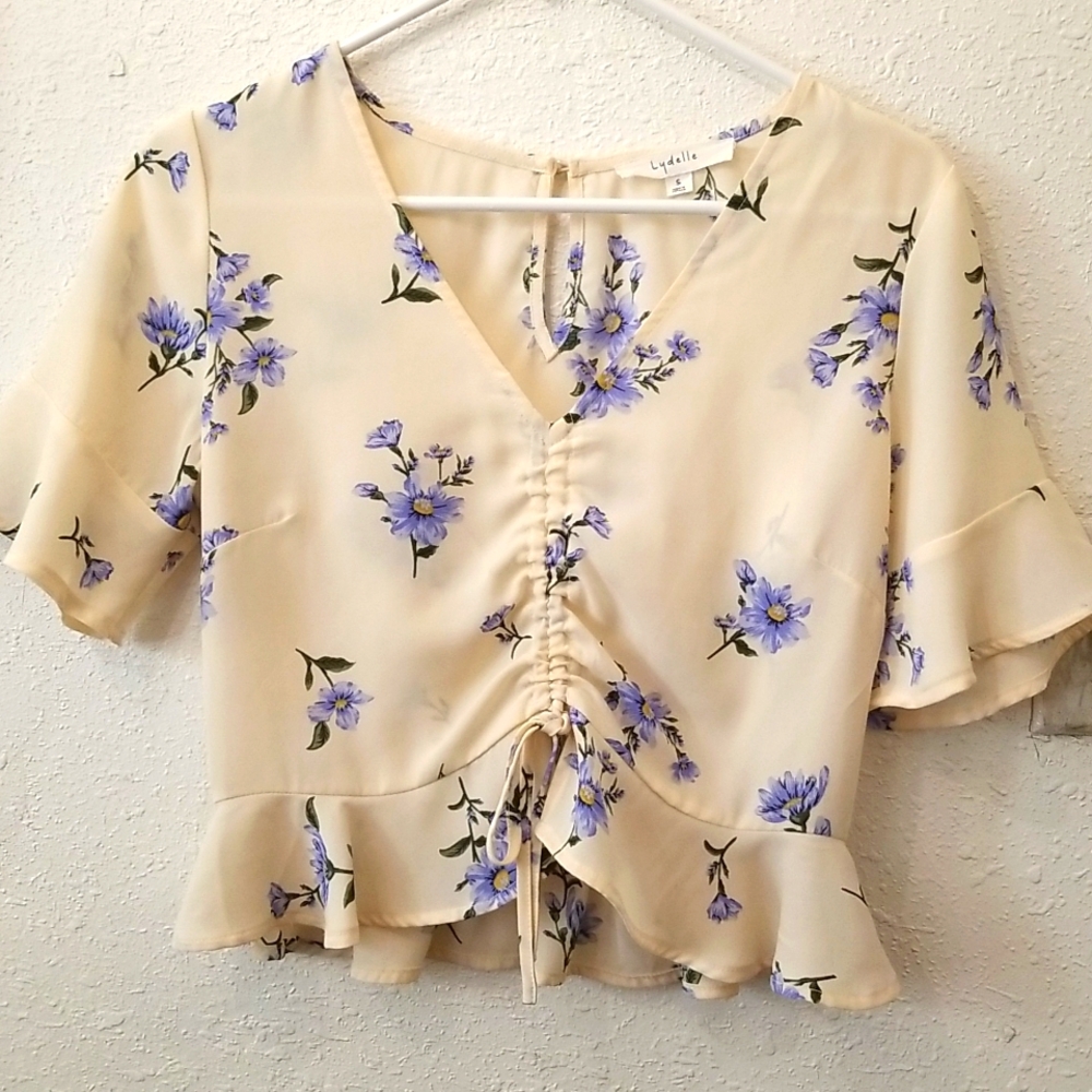 Lydelle beige flower blouse